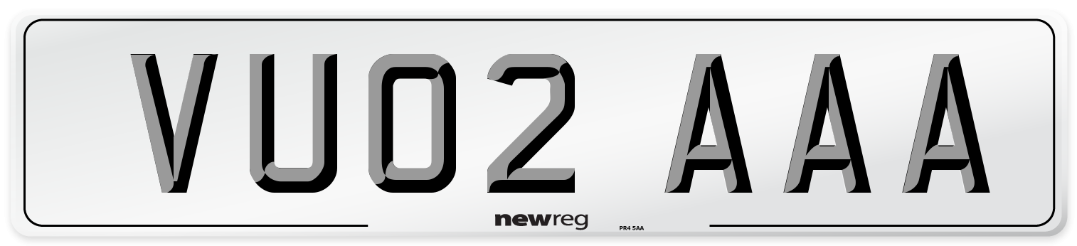 VU02 AAA Number Plate from New Reg